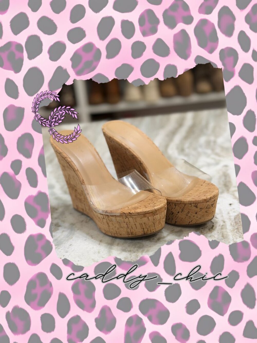 NWOT Bamboo Clear Lucite Platform Wedges | Size 9